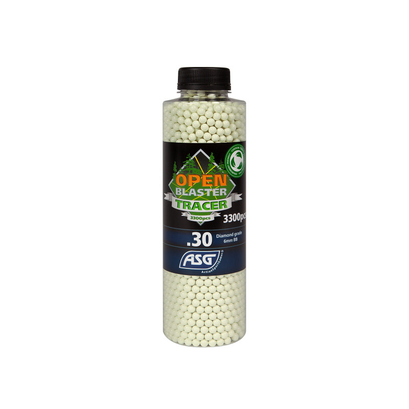 ASG BIO Open Blaster Tracer BBs 0.30g, 3300 BBs - Green (Tracer)