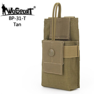 WoSporT MOLLE rádiótartó – bézs | ANAREUS AIRSOFT