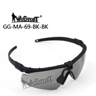 WoSporT Shooting Airsoft Glasses MA-69, Smoke Visor – Black | ANAREUS