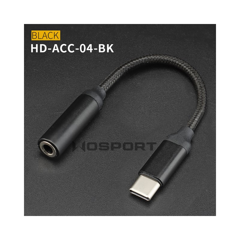 WST USB-C adapter 3,5 mm-es jack csatlakozóhoz – fekete