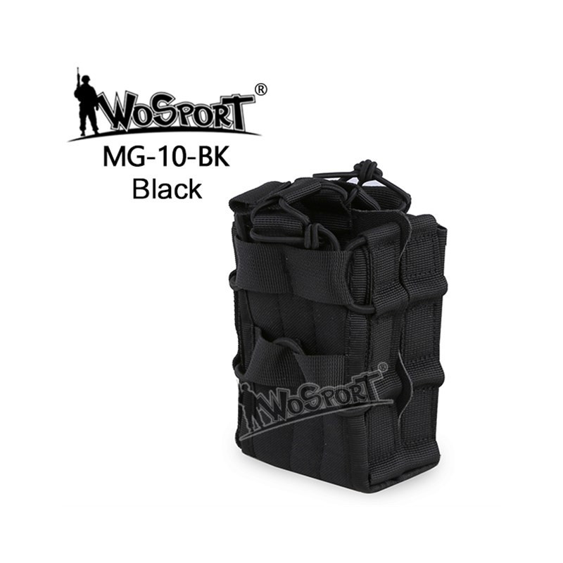 WST MOLLE DOUBLE BAG Pouch for 2 Rifle Magazines – Black
