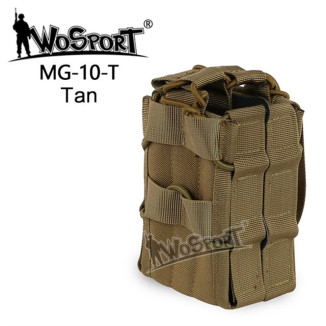 WoSporT MOLLE kettős táska 2 puskatárhoz – bézs