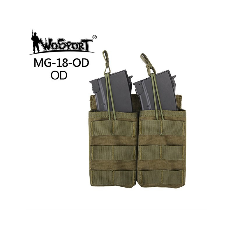 WST nyitott MOLLE-táska 2 db G36-os tárhoz – zöld