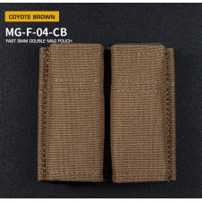 WoSporT FAST Type 9mm Pistol Magazine MOLLE Double Pouch – Coyote