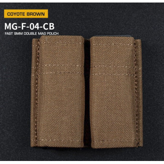 WoSporT FAST Type 9mm Pistol Magazine MOLLE Double Pouch – Coyote