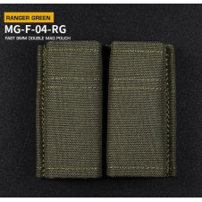 WoSporT FAST 9 mm-es pisztoly-tár MOLLE dupla tok – Ranger Green