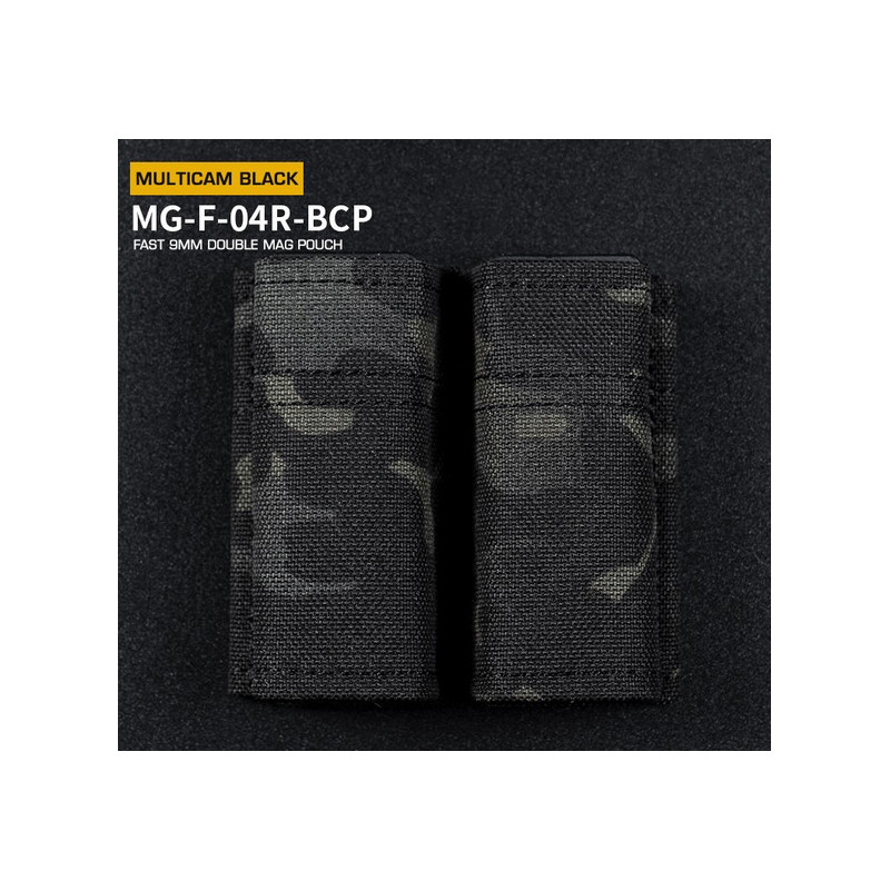 WST FAST Type 9mm Pistol Magazine MOLLE Double Pouch – MC Black