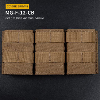 WoSporT FAST Type 5.56 (M4) Triple Magazine MOLLE Pouch – Coyote
