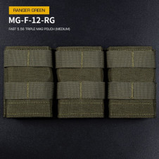 WoSporT FAST Type 5.56 (M4) Triple Magazine MOLLE Pouch – Ranger Green