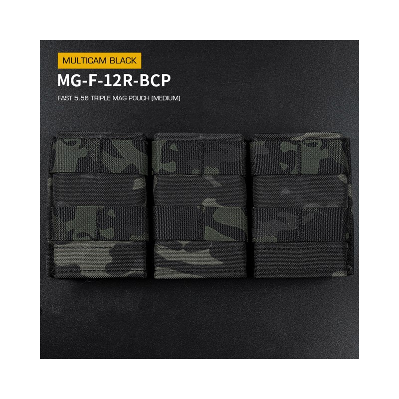 WST FAST 5,56-os (M4) hármas tár MOLLE-táska – MC fekete