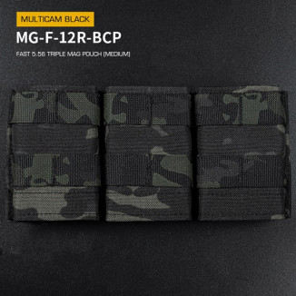 WoSporT FAST 5,56-os (M4) hármas tár MOLLE tok – Multicam Black