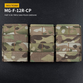 WoSporT FAST Type 5.56 (M4) Triple Magazine MOLLE Pouch – Multicam