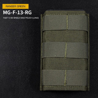 WoSporT FAST 5,56 mm-es (M4) tár MOLLE-tartó, hosszú – Ranger Green
