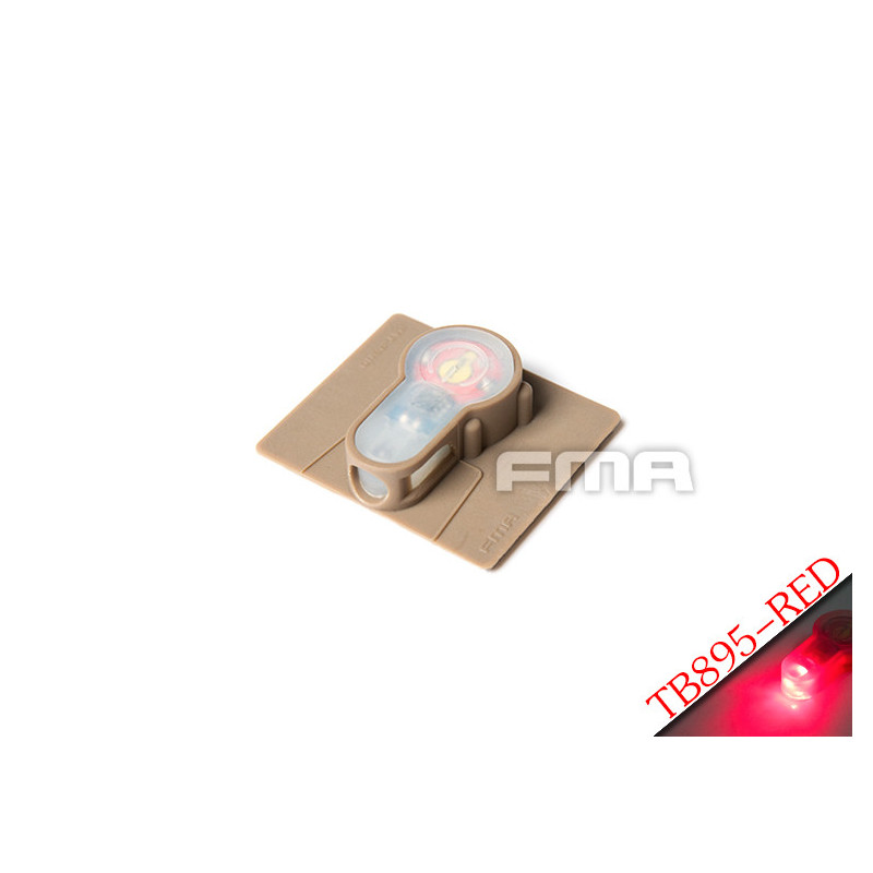 FMA VELCRO System Strobe Light, Tan Case - Red