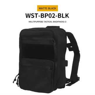 WoSporT MOLLE Tactical FLAT Backpack 2.0 – Black | ANAREUS