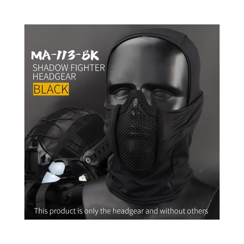 Árnyékos balaclava acél félarcú harci maszkkal (BK)