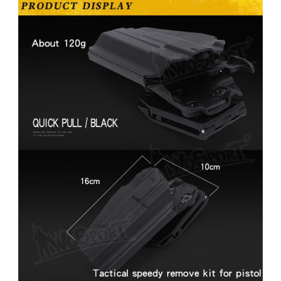 WST GB35 univerzális övtáska teljes méretű pisztolyokhoz, jobbkezesek számára – fekete