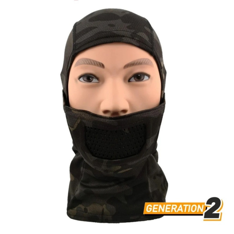 CYGNUS ARMORY teljes arcú harci balaclava, 2. generáció – MC Black