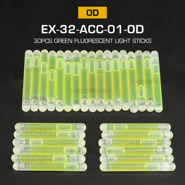 WoSporT Fluorescent MINI Lightstick 40 mm, 30 Pcs – Green
