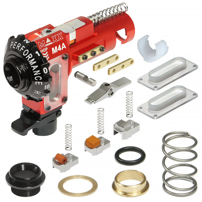 MAXX CNC Aluminum Hop-up Chamber M4A PRO (AEG) – Red | ANAREUS MAXX CNC Aluminum Hop-up Chamber M4A PRO (AEG) – Red | ANAREUS