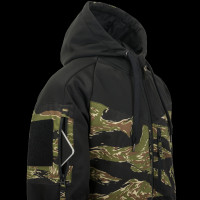 HELIKON ROGUE kapucnis pulóver (FullZip)® – Fekete/tigriscsíkos
