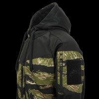 HELIKON ROGUE kapucnis pulóver (FullZip)® – Fekete/tigriscsíkos