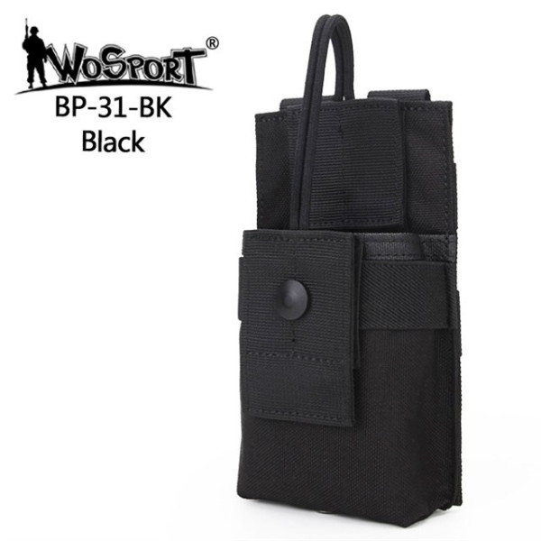 WoSporT MOLLE Walkie-Talkie / PMR rádió tok – Fekete | ANAREUS