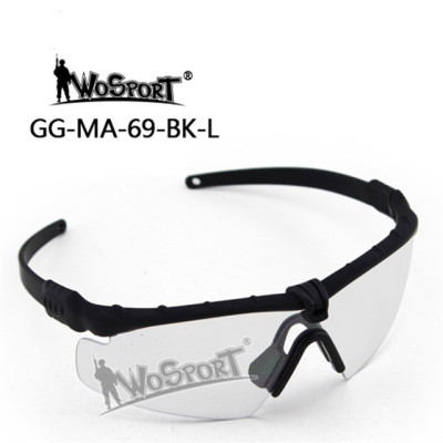 WoSporT Shooting Glasses MA-69, Clear Visor – Black | ANAREUS