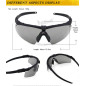 WST Shooting Glasses MA-69, Clear Visor – Black