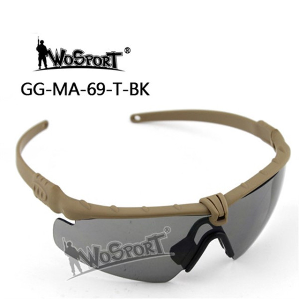 WoSporT Shooting Glasses MA-69, Smoke Visor – Tan | ANAREUS