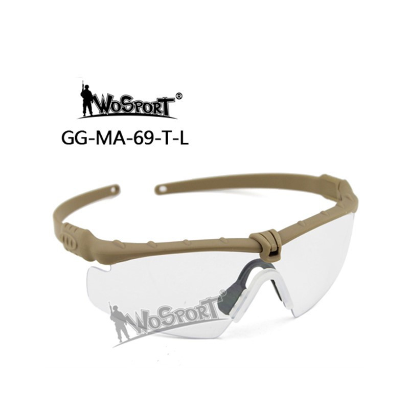 WoSporT Shooting Glasses MA-69, Clear Visor – Tan | ANAREUS WoSporT Shooting Glasses MA-69, Clear Visor – Tan | ANAREUS