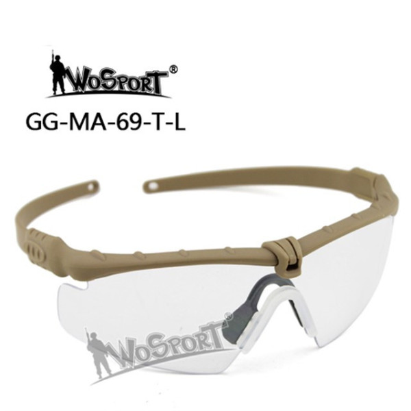 WoSporT Shooting Glasses MA-69, Clear Visor – Tan | ANAREUS