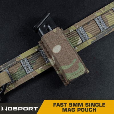 WoSporT FAST 9 mm-es pisztoly-tár MOLLE-táska – Multicam