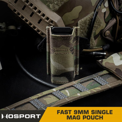 WoSporT FAST 9 mm-es pisztoly-tár MOLLE-táska – Multicam