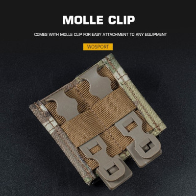 WoSporT FAST 9 mm-es pisztoly-tárhoz való MOLLE kettős tok – Multicam