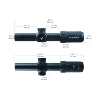 VictOptics LPVO S6 1–6x24 távcső + egyrészes rögzítő – fekete