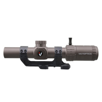 VictOptics LPVO S6 1–6x24 távcső + egyrészes rögzítő – barna