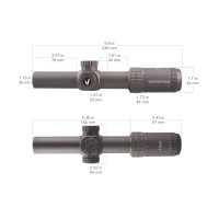 VictOptics LPVO S6 1–6x24 távcső + egyrészes rögzítő – barna