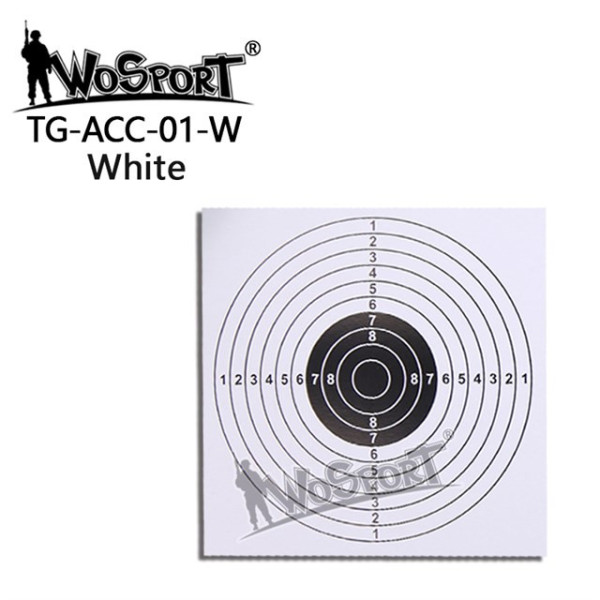 WoSporT Set of 100 Pcs Training Target Sheets 140 × 140 mm – White