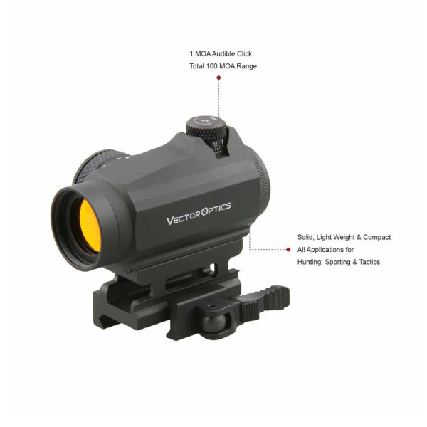 Vector Optics MAVERICK Gen2 1x22 vörös pontos célzó, QD RIS – fekete