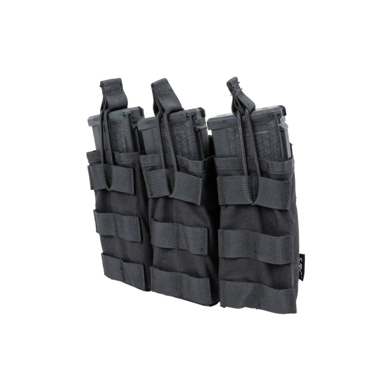 SATAC nyitott MOLLE-táska 3 db M4/AR15-es tárhoz – fekete