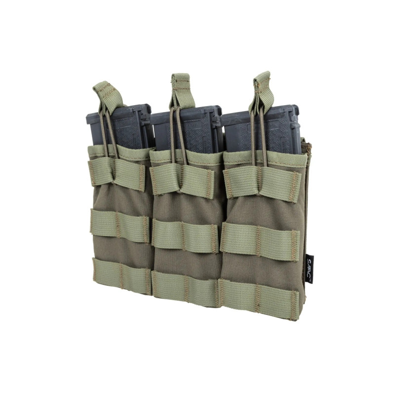 SATAC nyitott MOLLE-táska 3 db M4/AR15-es tárhoz – zöld