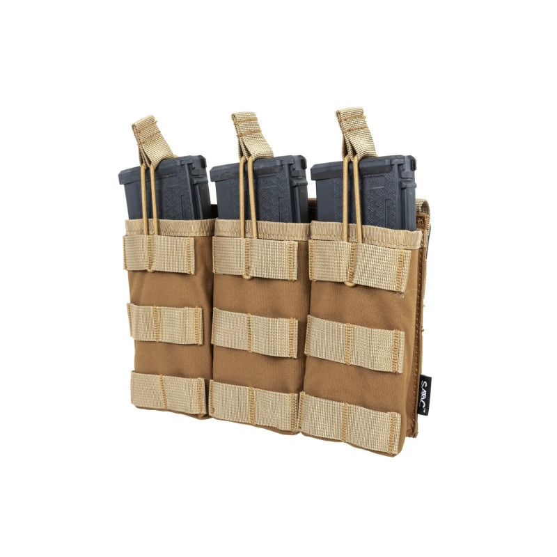 SATAC nyitott MOLLE-táska 3 db M4/AR15-es tárhoz – bézs