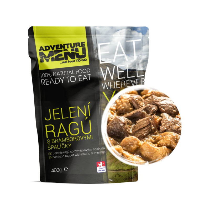 Adventure Menu MRE szarvasragu kockára vágott burgonyával (400 g) Adventure Menu MRE szarvasragu kockára vágott burgonyával (400 g)