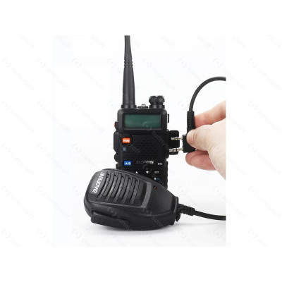 Külső hangszóró mikrofonnal Baofeng rádiókhoz, Kenwood 2-pólusú – fekete