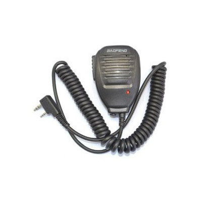 Külső hangszóró mikrofonnal Baofeng rádiókhoz, Kenwood 2-pólusú – fekete