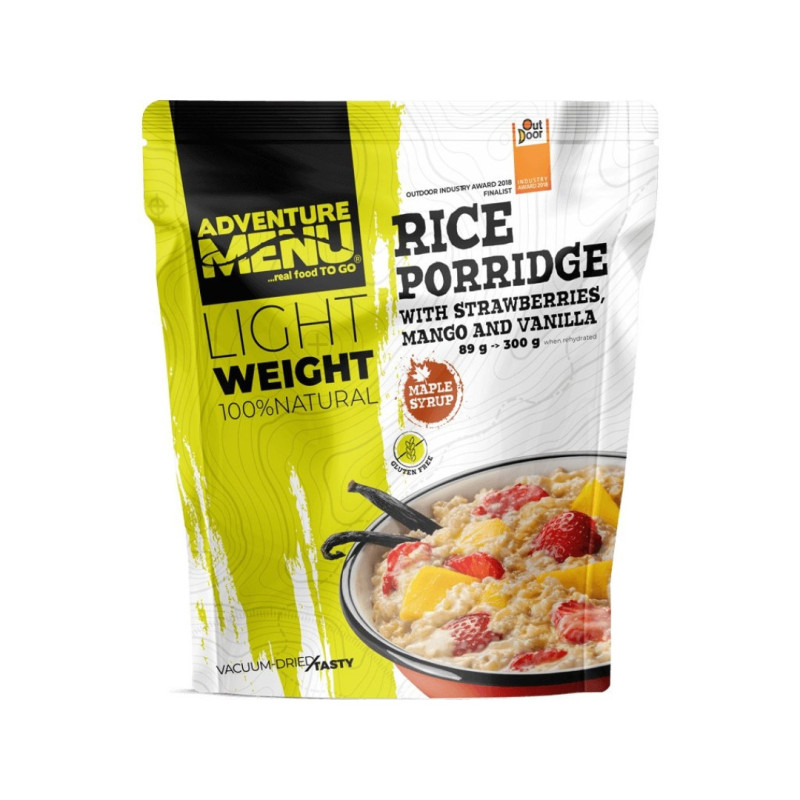 Adventure Menu Könnyű rizs zabkása eperrel (300 g) Adventure Menu Könnyű rizs zabkása eperrel (300 g)