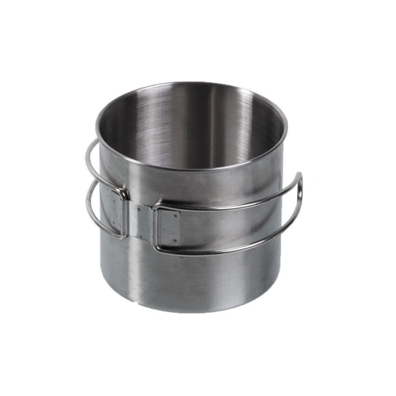 MIL-TEC rozsdamentes acél bögre összecsukható füllel, 600 ml – ezüst MIL-TEC rozsdamentes acél bögre összecsukható füllel, 600 ml – ezüst