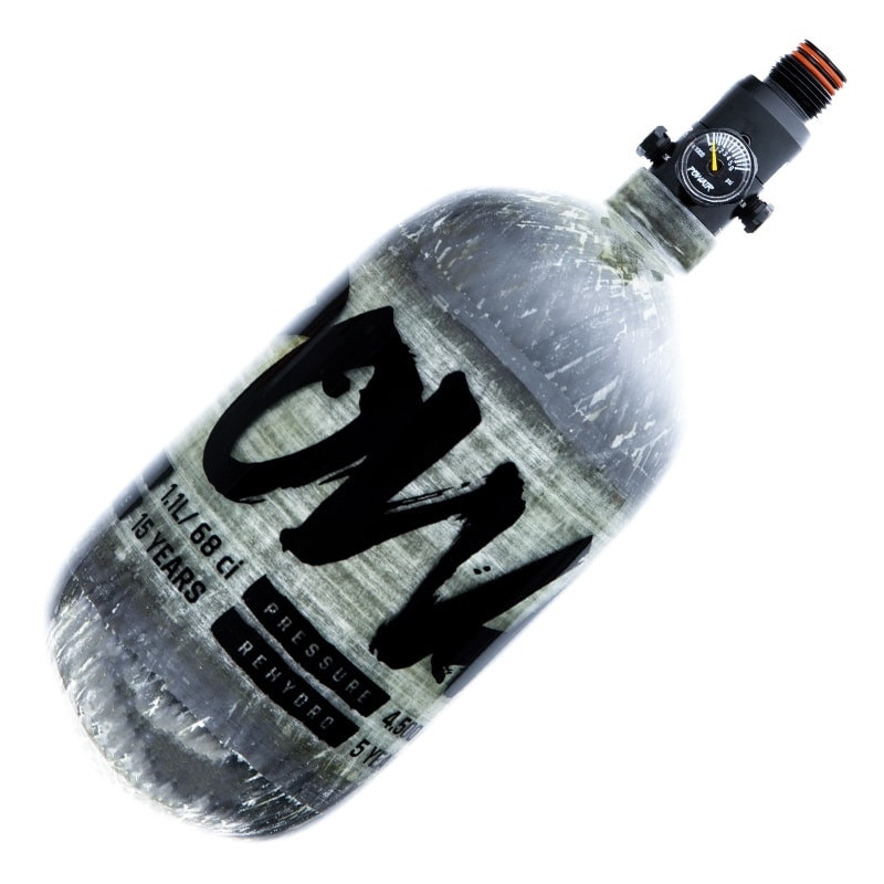PowAir HPA-tartály CARBON sorozat 68 ci (1,1 l) 4500 PSI, Dye LT – szürke