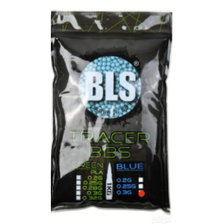 BLS TRACER Airsoft Pellets 0.30g, 3300 BBs (Bag) – Blue